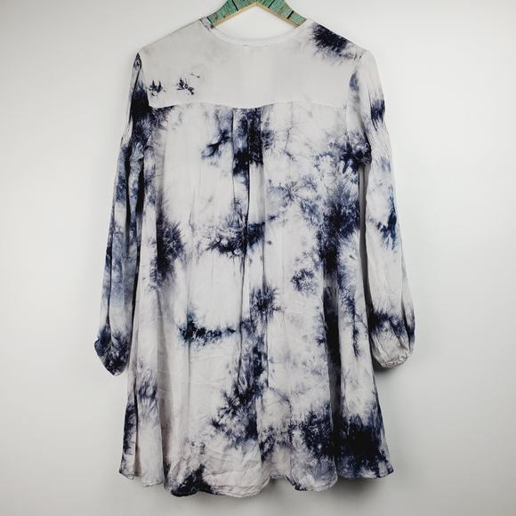 Umgee Tie Dye Keyhole Tunic Mini Dress Sz Sm - Picture 6 of 10